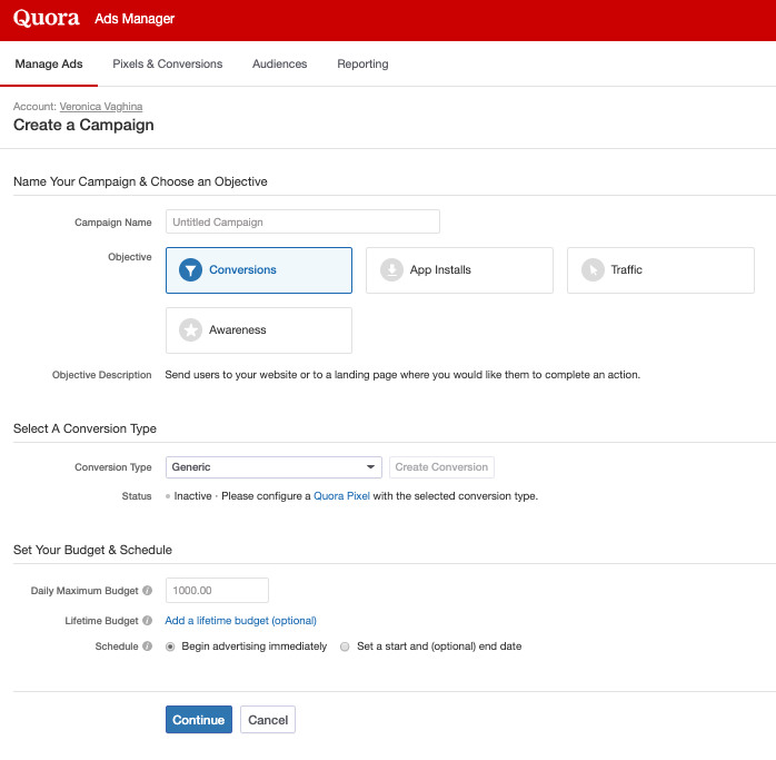 Quora Ads Manager