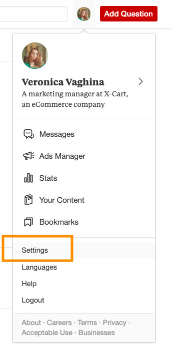 delete quora account